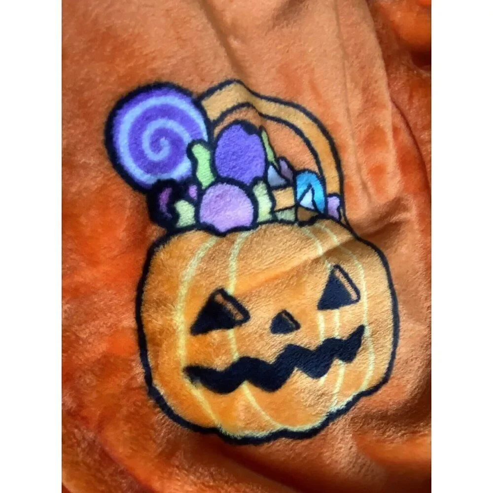 2 Pack Hello Kitty Halloween Throw Blankets Orange Web Pumpkin Pirate Candy Corn